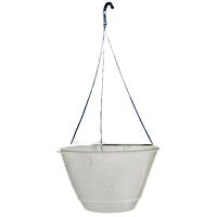 10" Patio Hang Basket Wht