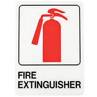 Sign Fire Extngr 5"x7" Plstc