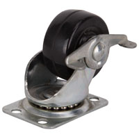 Plate Caster Rbr W/brake 2"