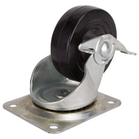 Plate Caster Rbr W/brake 4"