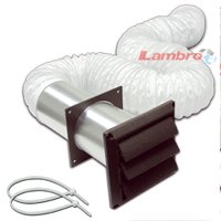 Louvered Dry Vent Kit 4"x8' Brwn