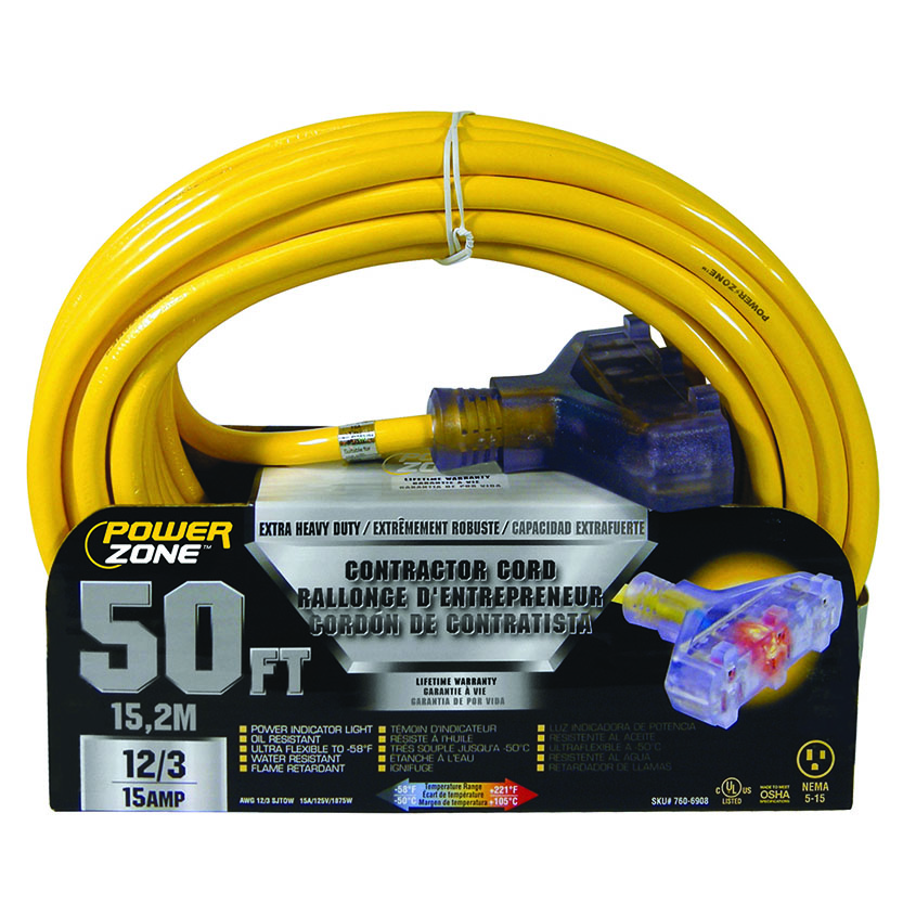 Pz Ext Cord 12/3 50'