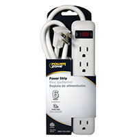 Pz Power Strip 125v 6-out Wht