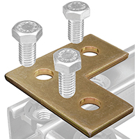 Strut Plate Corner Gold 3-hole