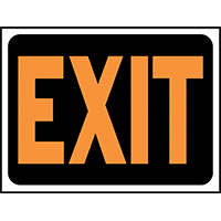 Sign Exit 12"x8-1/2" Plstc