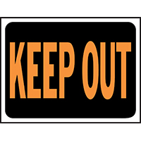 Sign Keep Out Plstc