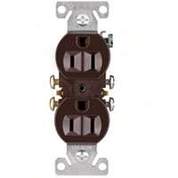 Duplex Recept 2-pole 15a Brwn