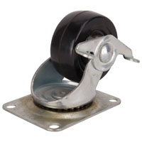 Rubb Wheel W/brake 3" Blk