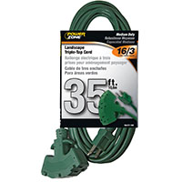 Ext Cord W/ 3-tap 16/3 35' Grn