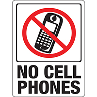 Sign No Cell Phones Plstc