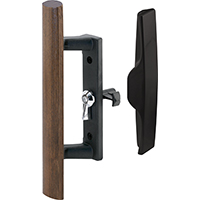 Sliding Door Handle Blk/wood 1"