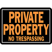 Sign Prvate Proprty No Trespass