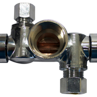 Pp Shut-off Valve 1/2"x3/8"x1/4"