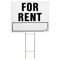 Sign For Rent Lawn 19"x24" Wht