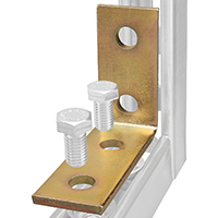 Strut Bracket 90deg Gold 4-hole