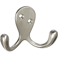 Nh Dbl Robe Hook 3" Stn-nkl