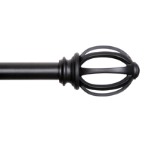 Curtain Rod 5/8"x66"-120" Blk