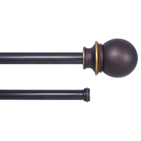 Curtain Rod Dbl 5/8"x36"-66" Orb