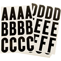 3" Blk/wht Nbrs/ltrs