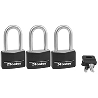 Masterlock Alum 1-9/16" 3pk