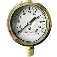 Pressure Gauge Lg 100  Lqd Fill