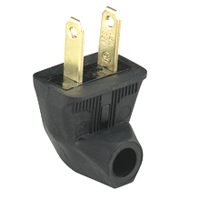 Flat Angle Plug 2-wire Blk
