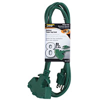 Ext Cord 3-tap 16/3 8' Grn