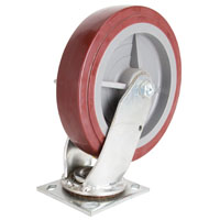 Plate Caster Pu W/ Brake 8"x2"