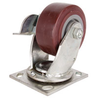 Ps Plate Caster Pu Swivel 4"x2"