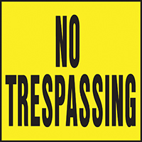 Sign No Trespassing