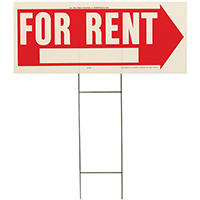 Sign For Rent 9.5"x24"